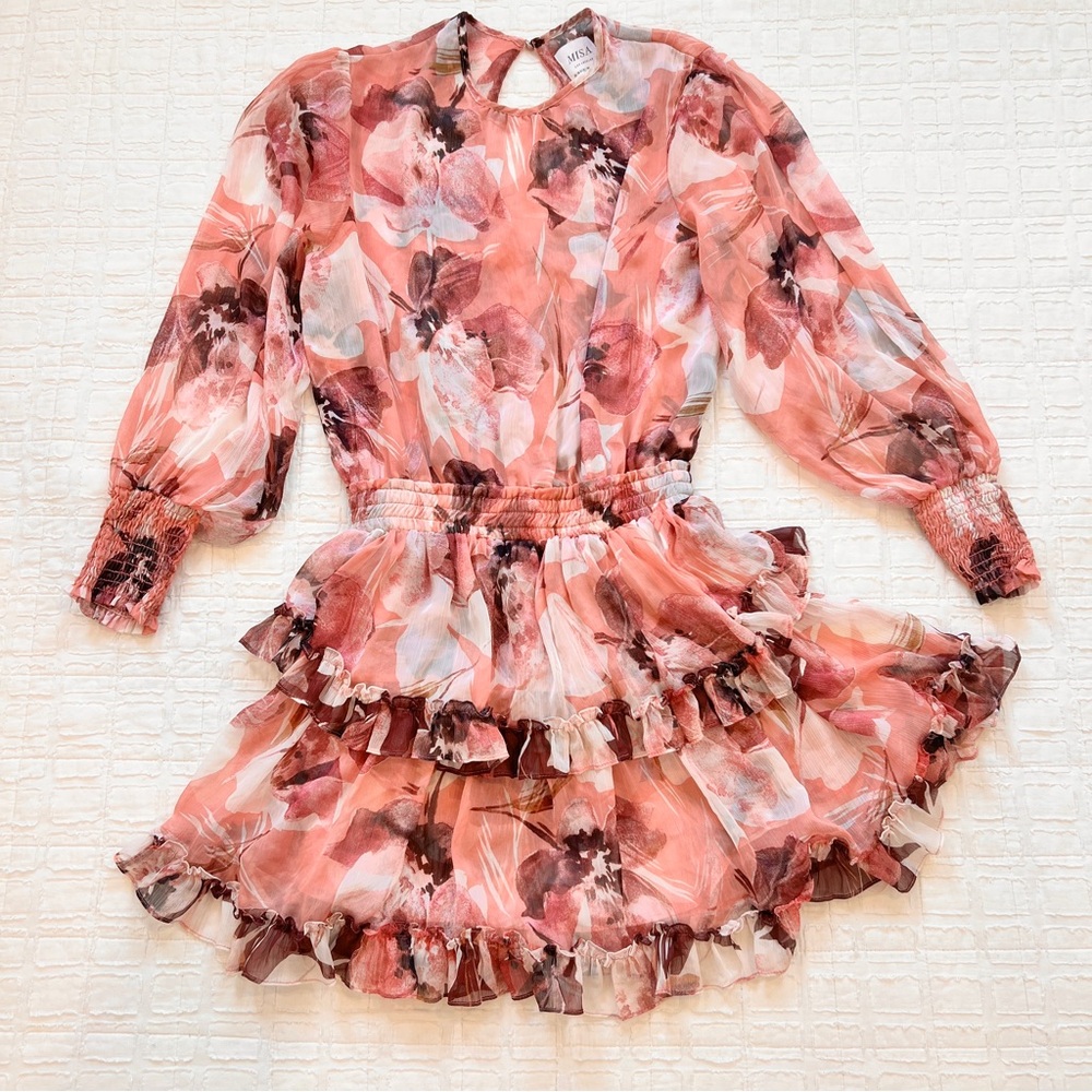 Misa Los Angeles Pink Floral Mini Dress